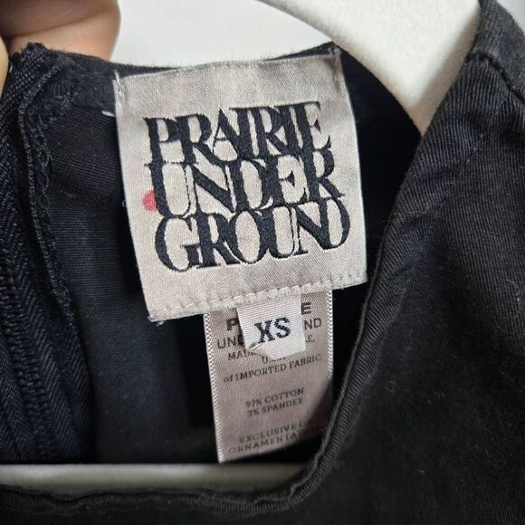 Prairie Underground Black Sleeveless Dress Size XS Minimalist Cotton - Picture 5 of 6